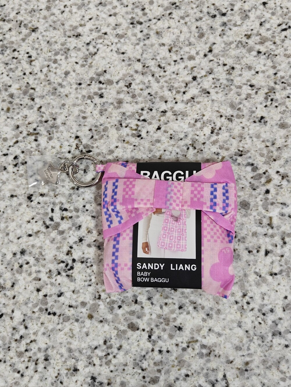 Baggu Baby Bow Baggu (Market Plaid Pink)